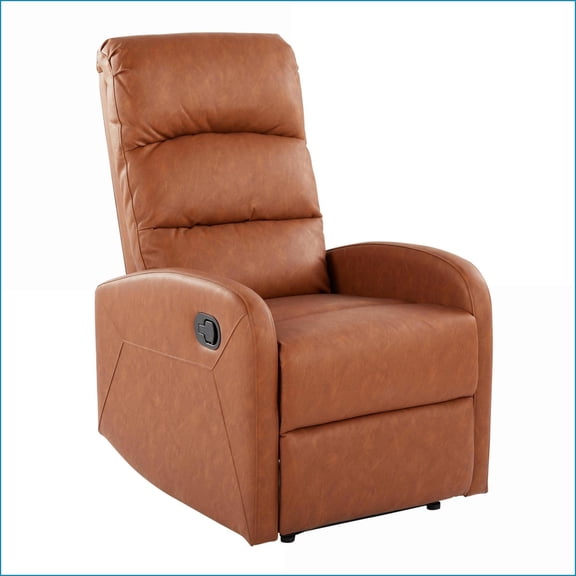 Recliners with Manual Recline & Tufted Design | Contemporary Camel Faux Leather by LumiSource