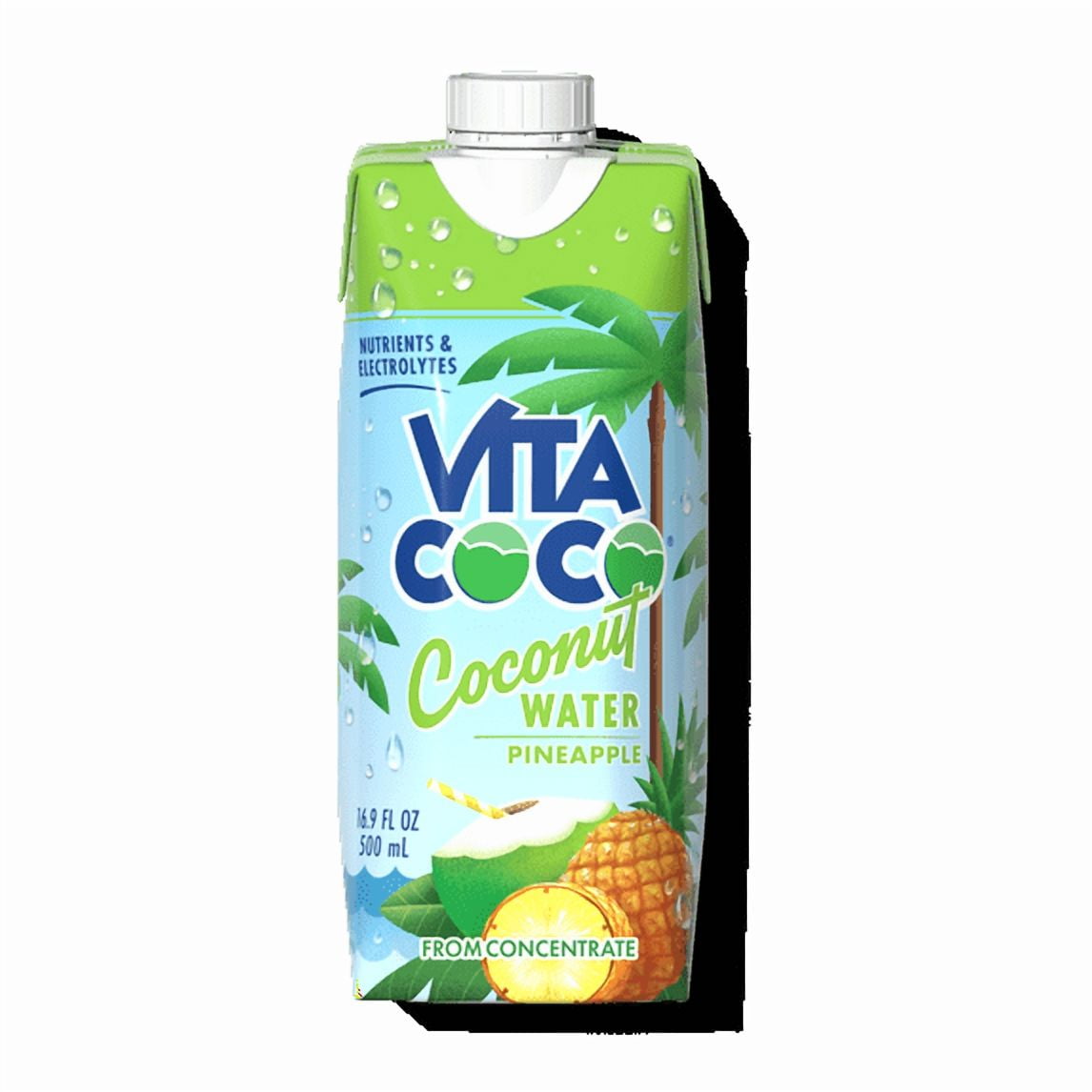 Vita Coco Coconut Water, Nutrients & Electrolytes Rich, Pineapple, 16.9 fl oz Tetra