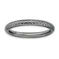 thumbnail image 1 of Sterling Silver Stackable Expressions Black-plated Cable Ring Size 7, 1 of 3