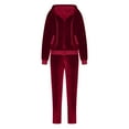 thumbnail image 5 of Fanxing Sweatsuits 2pcs Sets Womens Petite Women's Fall Velvet Tracksuits Long Sleeve Hooded Sweatshirt with Wide Leg Pants 2 Piece Sets Drawstring Hoodies Outfits Prime Day Deals Clearance, 5 of 7
