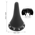 thumbnail image 2 of 27x15x7cm Comfortable Bike Saddle Black PU Leather Bicycle Sport Shallow Seat with Rivets for Bike, 2 of 7