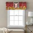 thumbnail image 3 of Pig Sunflowers Valance Curtain for Windows Yellow Flower Bee Farms Animal Oil Painting Rod Pocket Curtain Valances Short Window Treatments Panels for Kitchen Bathroom Laundry Basement 60 x 18 Inch, 3 of 9