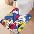 thumbnail image 2 of Yayeee Bath Rug for Bathroom Floor Non Slip Rectangle Fluffy Soft Absorbent Mat, 16"x24", Yelllow Simple Shapes, 2 of 7