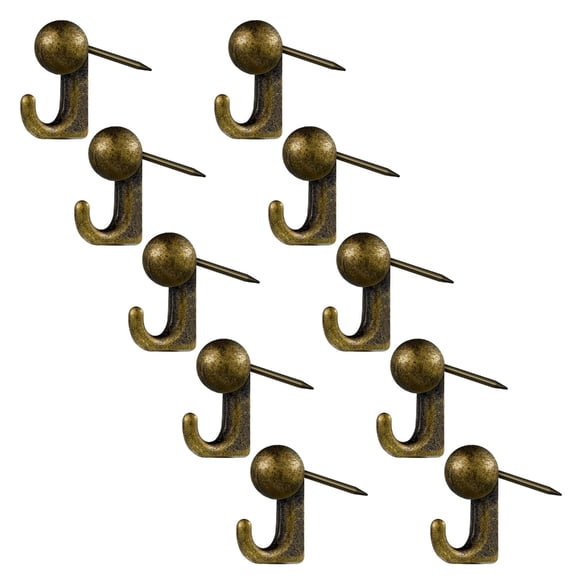 10Pcs Heavy Duty Metal Push Pin Hook Zincs Alloy Wall Mount Hangers For Pictures for Soft Wood Panels