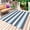 Haze Blue Sky Blue, variant on Blue Navy Striped Outdoor Rug 6x9 Ft - Reversible Patio Rug Outdoor Camping Rugs, Modern Ombre Abstract Lines Pattern Washable Indoor Outdoor Area Rugs, Non-Slip Outdoor Carpet Runner for Deck/Porch