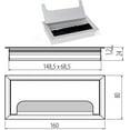 thumbnail image 3 of 3pcs Desk Table Grommet Cable Square Desk Grommet Computer Desk Grommets Aluminium Computer Grommet 2pcs 80 X 80mm+1pcs 80 X 160mm For Desk Table Cabl, 3 of 5
