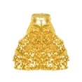 thumbnail image 4 of TiaoBug Kids Hip Hop Jazz Dance Outfits for Girls 2-Piece Sleeveless Sequin Crop Tops with Pants Set Gold 8, 4 of 6