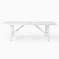 thumbnail image 5 of WestinTrends Cape May 90" HDPE Rectangle Outdoor Patio Dining Table With Umbrella Hole and Metal Frame, White, 5 of 12