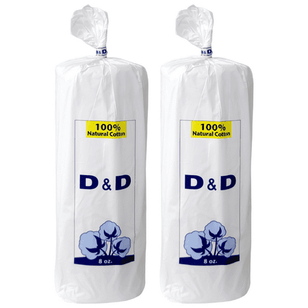 D&D Natural 100% Cotton Roll Non-Sterile Absorbent 8 oz  2 Pack (2)