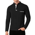thumbnail image 2 of Fabrcox Mens Polo Shirts Long Sleeve Turn Down Collar Button Henley Shirts for Men Summer Running Sports Golf Shirts for Men with Pocket, 2 of 5