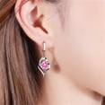 thumbnail image 4 of Pendientes de aro con colgante de corazón sweethay para novia esposa madre hija boda fiesta joyería artística Rosado 20Conjunto, 4 of 6