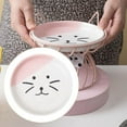 thumbnail image 5 of Pet Ceramic Bowl Iron Stand Cat Food Bowl Water Bowl Neck Protector Pink, 5 of 6