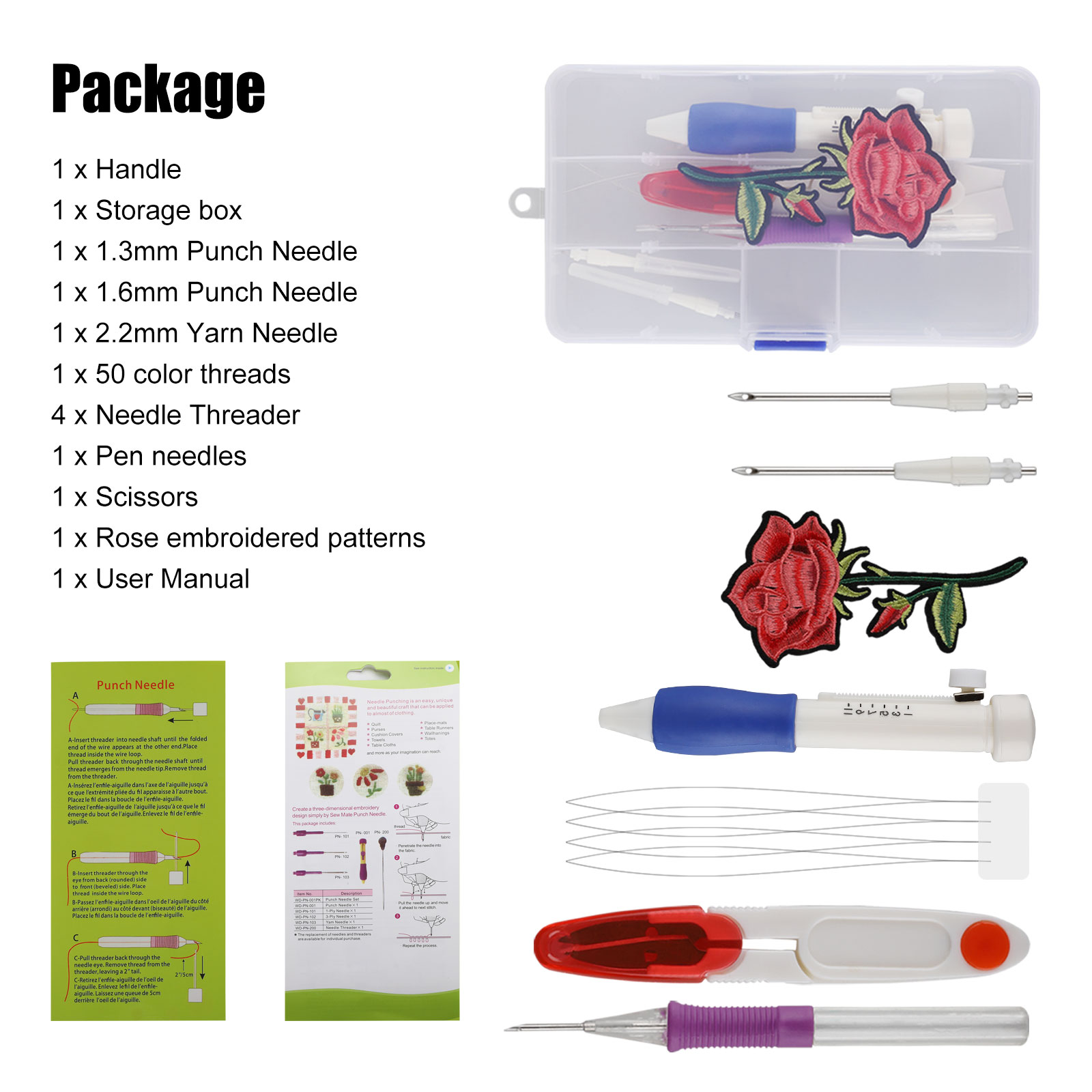 DIY Piercing Needle Threaders Cross Stitch Knitting Sewing Tool for Adults Starter Beginners Embroidery Kit 137pcs Magic Embroidery Pen Punch Needle Craft Set with 100 Color Threads DIY Piercing Needle Threaders Cross Stitch Knitting Sewing Tool for Adults Starter Beginners Embroidery Kit 137pcs Magic Embroidery Pen Punch Needle Craft Set with 100 Color Threads