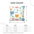 thumbnail image 4 of Square Decorative Throw Pillow Covers with Core, Friendly Cartoon Animals Throw Pillows for Couch Sofa Bed Home Decor, 16"x16", 4 of 9