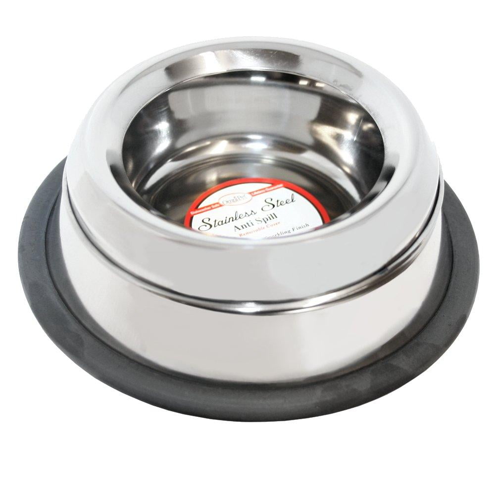 NonTip Splash Free Stainless Dog Bowl, 8 oz, Made of premium stainless