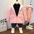 thumbnail image 2 of Toddler Boys Girls Sherpa Fleece Lined Hoodies Zip Up Cute Jackets Kids Winter Warm Outwear Coats With Pockets For Gifts,Pink 1,9 Months, 2 of 5
