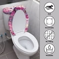 thumbnail image 3 of Yuyamidu Hummingbird Toilet Dust Cover Set of 2 Floral Toilet Seat Covers Reusable Tank Lid Cover Toilet Tank Cover with Anti-Slip Elastic Edge for Toilet, Pink, 3 of 7