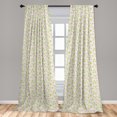 thumbnail image 5 of Ambesonne Shabby Flora Curtains, Spring Yard Pastel, Pair of 28"x63", Pale Pink Pale Green, 5 of 5