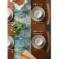 thumbnail image 2 of Coastal Beach Tree Green Table Runner 48 Inches, Summer Vintage Tropical Plant Bed Runner Dresser Scarves Tabletop for Indoor Outdoor Parties/Ceremony/Banquet, 13" x 48", 2 of 8