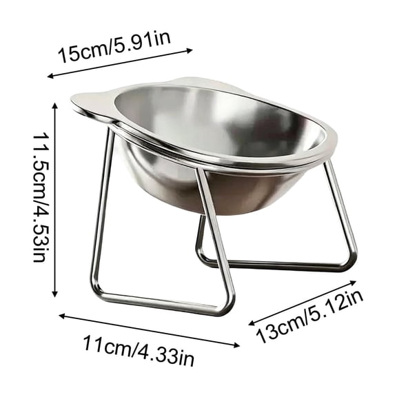 Premium Raised Dog Bowl with Tilted Stainless Steel Feeder, Ergonomic Elevated Pet Dish for Small Dogs and Kittens, Easy To Clean Detachable Water Bowl with Protective Metal Stand