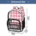 thumbnail image 4 of PVC Transparent Backpacks Clear Backpack for Travel and Outings Pink Checkered Pattern, 4 of 7