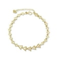 thumbnail image 1 of Kaash Customs CZ Stone Triangle Shaped Anklet Bracelet Gold Anklet Summer Anklet Feet Jewelry Sparkling Beach Anklet Best Gift For Her, 1 of 2
