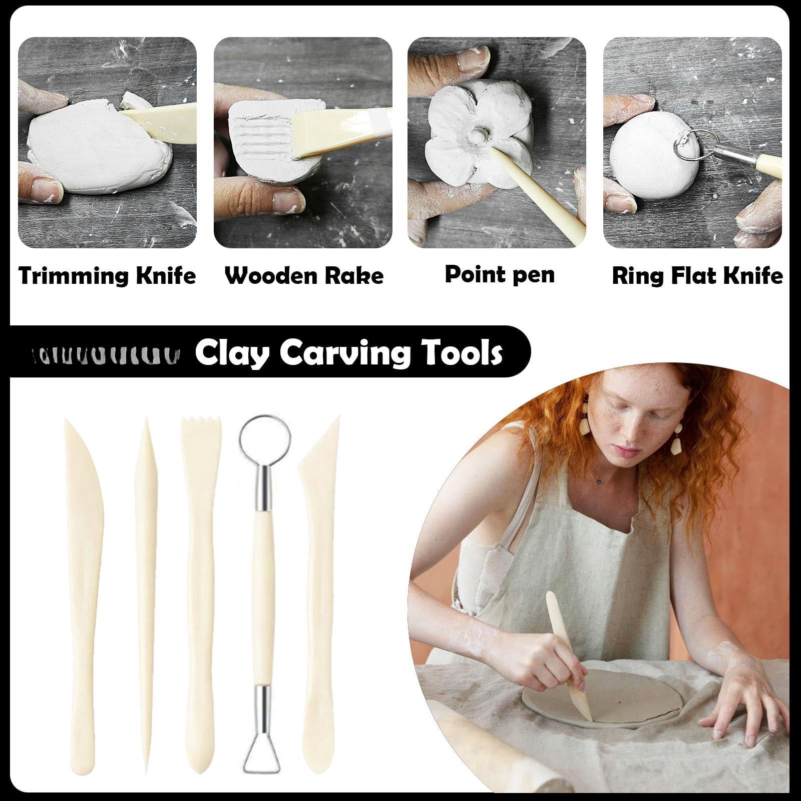 100ml Air Dry Clay Glaze And 29pcs Tools Kit  Gloss Varnish Protects From Surface Wear Pottery Can Be For Stippling Carving Molding Shaping Crafts(gloss)