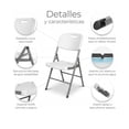thumbnail image 3 of Set de 4 Sillas Plegables Resistentes para Exterior con Asiento de Plástico y Estructura de Metal Para Jardín, Eventos y Fiestas, 3 of 5