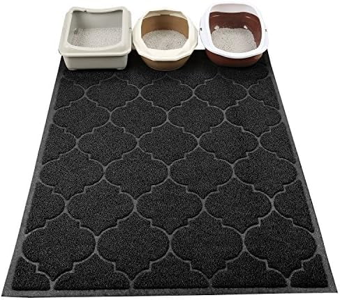 LittleTiger Cat Litter Mat, XL Super Size, Phthalate Free, Easy to Clean, 46x35 Inches, Durable, Soft on Paws, Large Litter Mat. Black