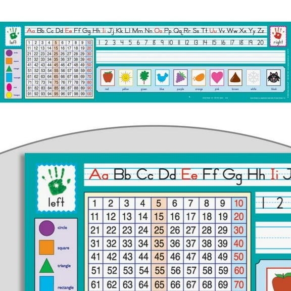 Zaner-Bloser 100 Grid Self-Adhesive Deluxe Plastic Desktop Helpers - Set Of 24