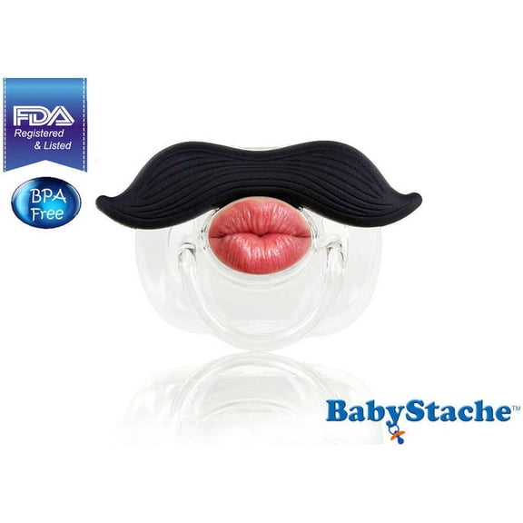 BabyStache Kissable Romeo Pacifier, Black