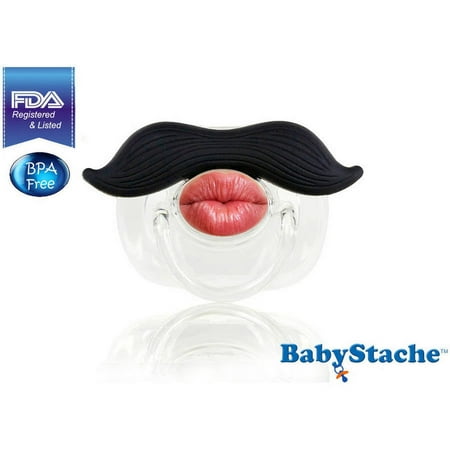 BabyStache Kissable Romeo Pacifier, Black