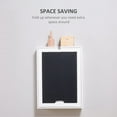 thumbnail image 5 of Wall Mounted Foldable Desk with Storage Compartments, Fold Down Desk Table with Chalkboard, Computer Desk for Living Room Bedroom, White, 5 of 8