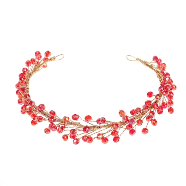 Diadema con cadena suave de cristal y perlas de estilo europeo y americano, accesorio para el cabello para novias y bodas