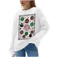 thumbnail image 2 of Karight Ugly Christmas Sweaters for Women Ball Print Knitted Long Sleeve Tops Crew Neck Holiday Cute Funny Pullovers, 2 of 9