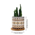 thumbnail image 3 of Plant Pot Cylindrical Flowerpot 7.5x7.6cm Geometric Pattern Simple Black White Nordic Style Home Decor Ceramic Vase, 3 of 3
