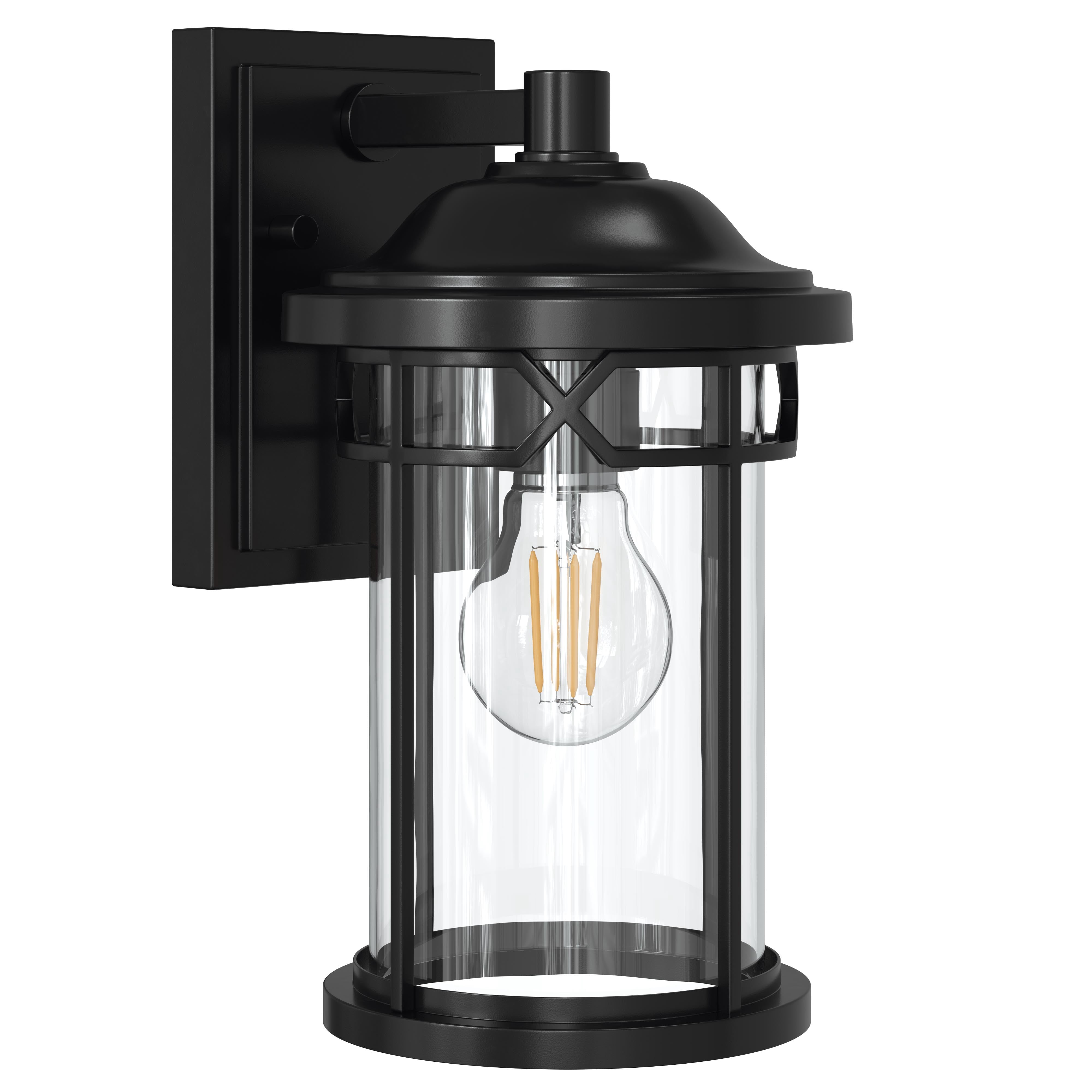 Better Homes & Gardens 11.25" H Transitional 1-Light Outdoor Corded Electric Wall Lantern with Clear Glass
