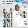 thumbnail image 6 of ZJQYDS wrapping paper organizer storage, hanging gift bag storage organizer, Double-Sided wrapping paper holder storage-White, 6 of 14