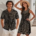 thumbnail image 2 of Yuyamidu Polynesian Couples Tribal Outfits Matching Sets Aloha Beach Button Up Shirts for Men Puletsai Samoa Matching Set Polynesian Dress for Women Hawaiian Luau Clothes 4XL, 2 of 6