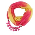 thumbnail image 5 of HEVIRGO Women Scarf Summer Gradient Color Colorful Breathable Soft Sun-resistant Lightweight Resin Stones Pendant Wrap Necklace Scarf Outdoor Wear, 5 of 8