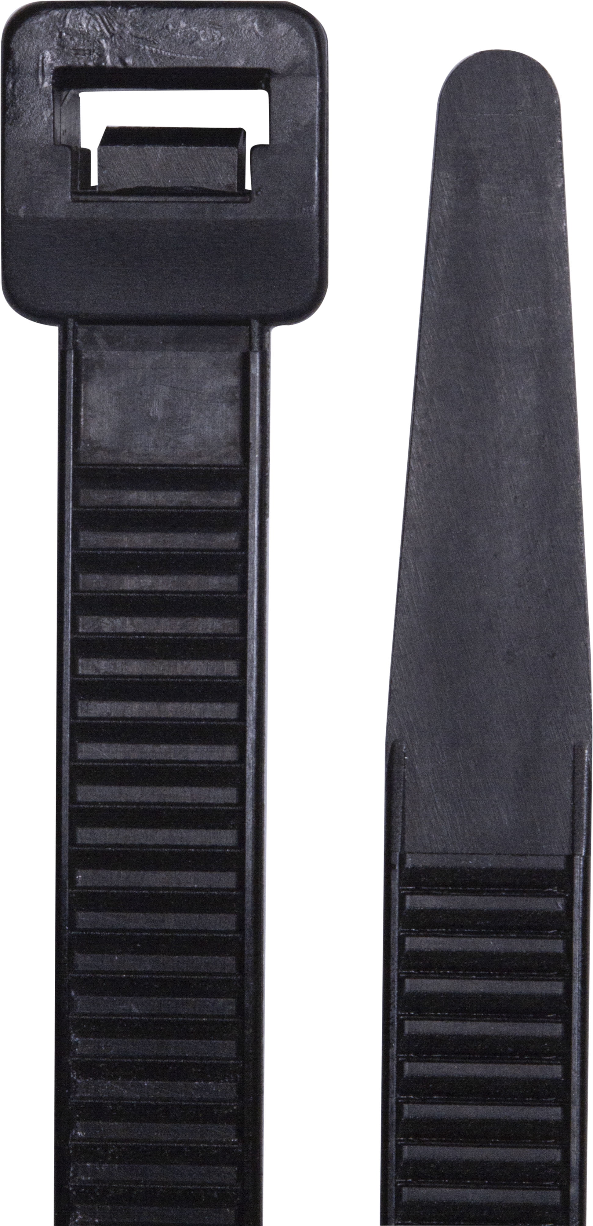 Hyper Tough 11in. Black Zip Ties 100 Pack, 75lb Tensile Strength, Nylon Mount Cable Ties, Resealable Bag, 25469