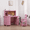 pink, variant on Garvee Study Desk and Chair Set for Children, Study Table for Kids - Features Bookshelf, Bulletin Board, Cabinets and Drawer, Pink