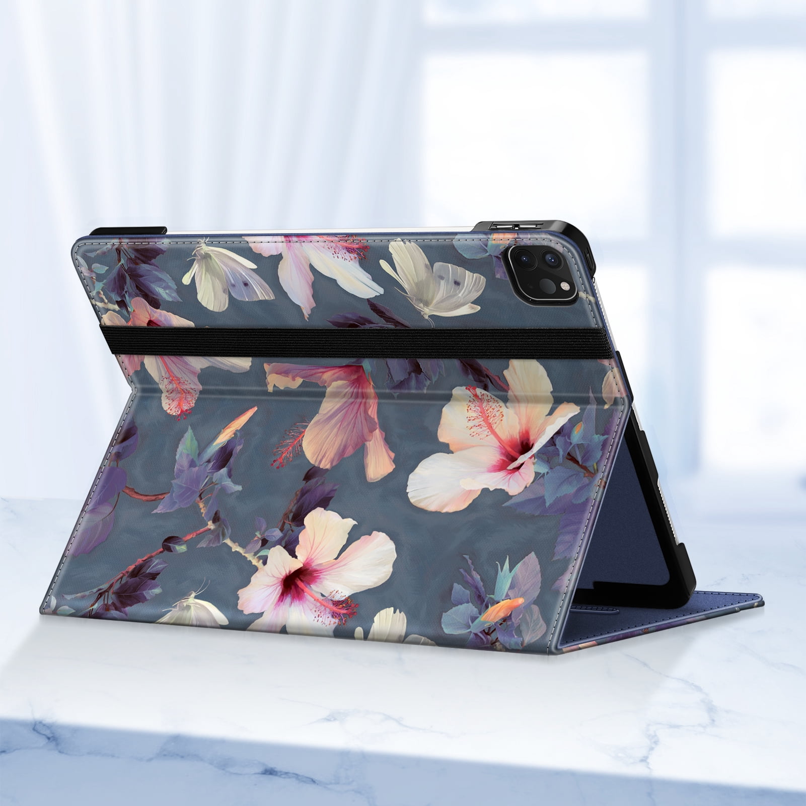 Fintie Folio Case w/ Pocket for iPad Pro 12.9 (2021/2020/2018) - Multi-Angle Smart Stand Cover w/Pencil Holder, Auto Sleep/Wake for iPad Pro 12.9" 5/4th/3rd Generation
