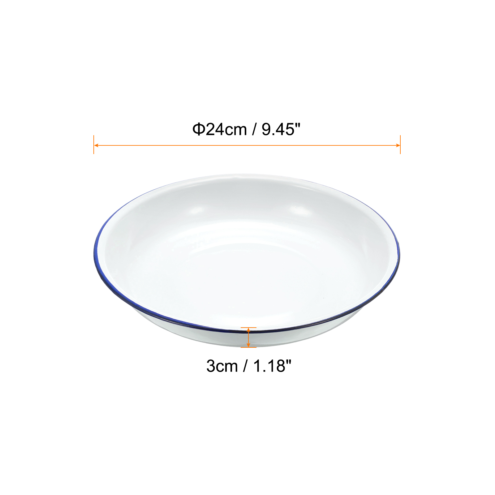Uxcell 2pcs Butcher Tray Palette 9.45" Round Metal Triple Enamel Coated Paint Pallet Palette Tray Holder Artist Painter Painting Tool for Art Acrylic Watercolor Mixing