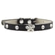 thumbnail image 1 of Lindo, deslumbrante, brillante, elegante, elegante collar de cuero con diamantes de imitación y calavera en miniatura para perro y gato., 1 of 5