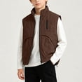 thumbnail image 6 of JAJAHO Boys Full Zip Vest Kids Stand Collar Lightweight Sleeveless Jacket Fall Outwear 3-12 Years, 6 of 7