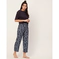 thumbnail image 3 of Moomaya Sleepwear, 2 Pc Night Suit For Women, Calf Length Capri Pants With Top, 3 of 9