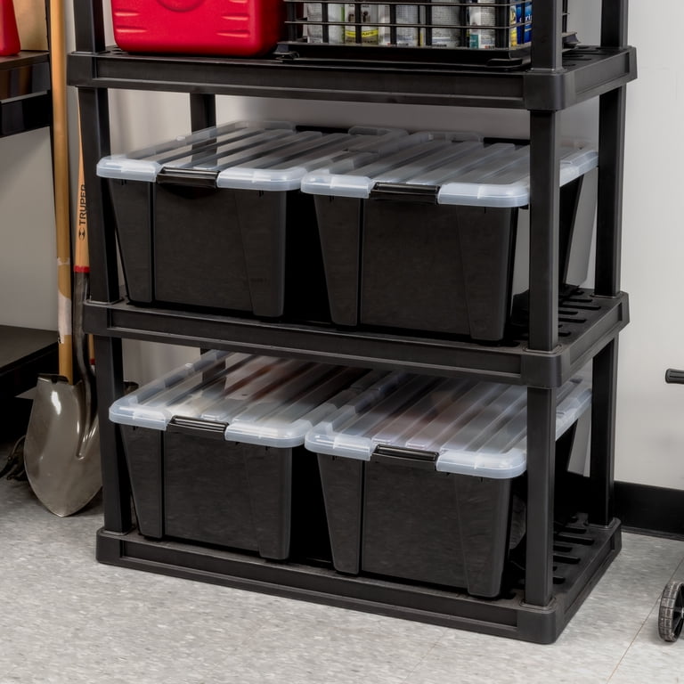 11 Gallon Stackable Plastic Storage Bins with Lids, 4 Pack photo 3