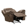 thumbnail image 3 of Arisa Manual Glider Recliner Chair- Brown Faux Leather- Pillow Arms, 3 of 6