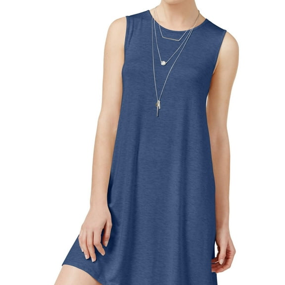 One Clothing Womens Swing Shift Dress, Blue, X-Small